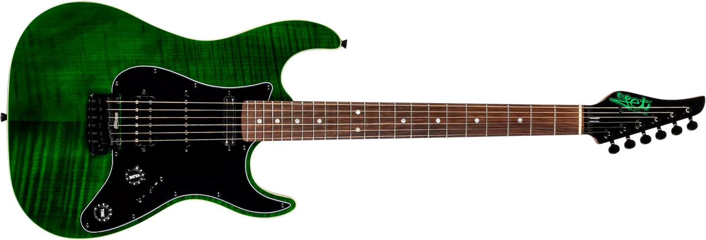 Jet Guitars JS450TGRR Tiger Transparant Groen