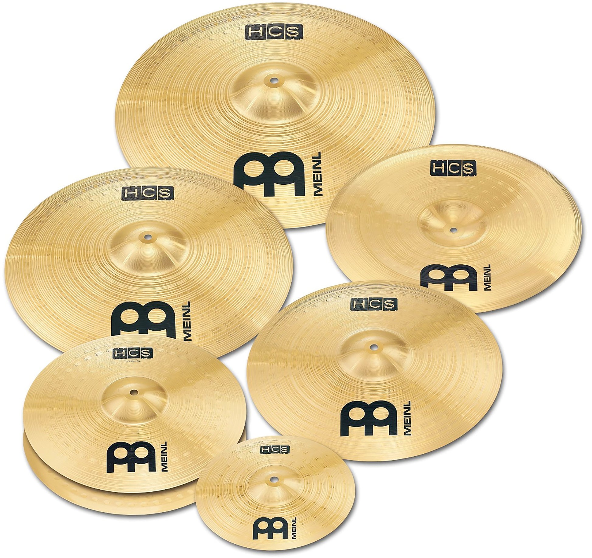 Pack de cymbales étendu Meinl HCS 10"14"16"18"16"20" alliage laiton MS63 fini traditional
