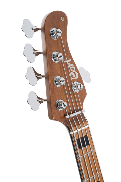 GB-MODERN 5, 5 cordes, table peuplier figuré, corps érable/paulownia/frêne, micros Nordstrand, préampli MarkBass, charcoal grey