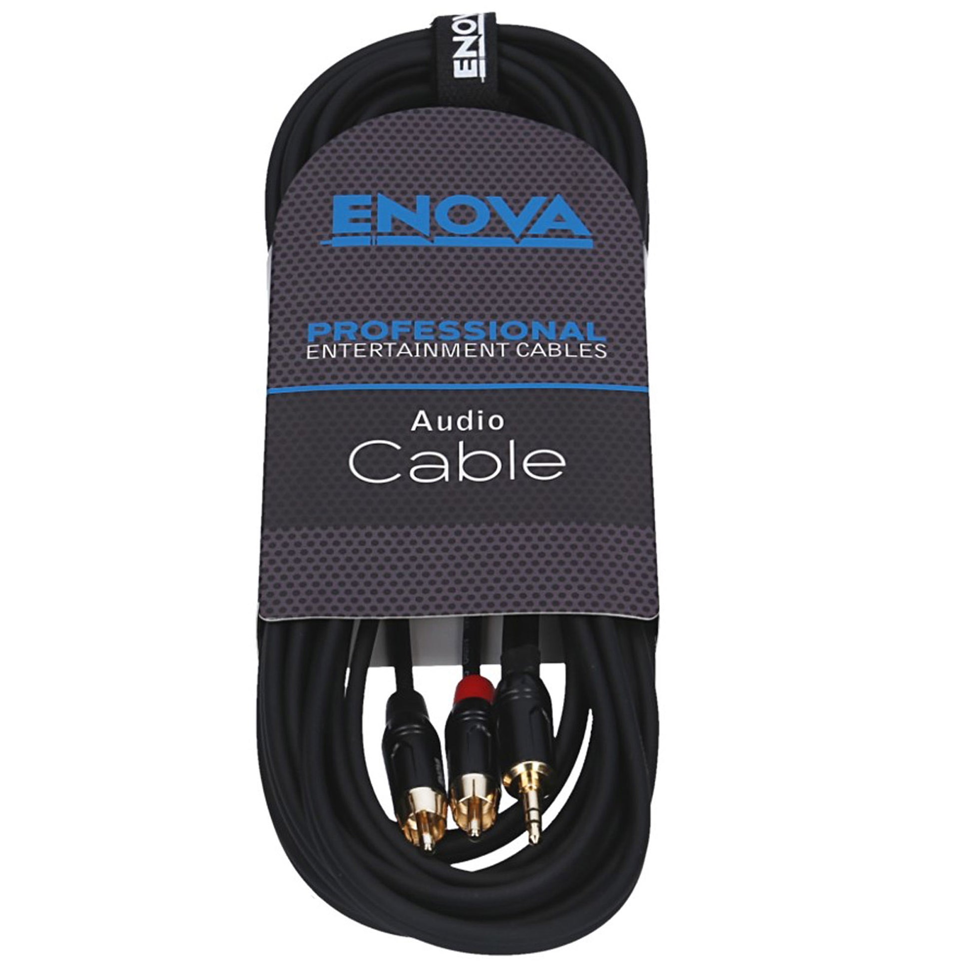 Câble patch Mini Jack stéréo/2x RCA mono, 6 mètres, noir
