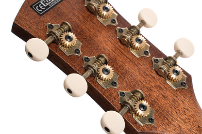 CORE-PE, forme Parlor, table acajou massif, f/e acajou massif, EQ Fishman Sonitone, soft case, noir dégradé pores ouverts