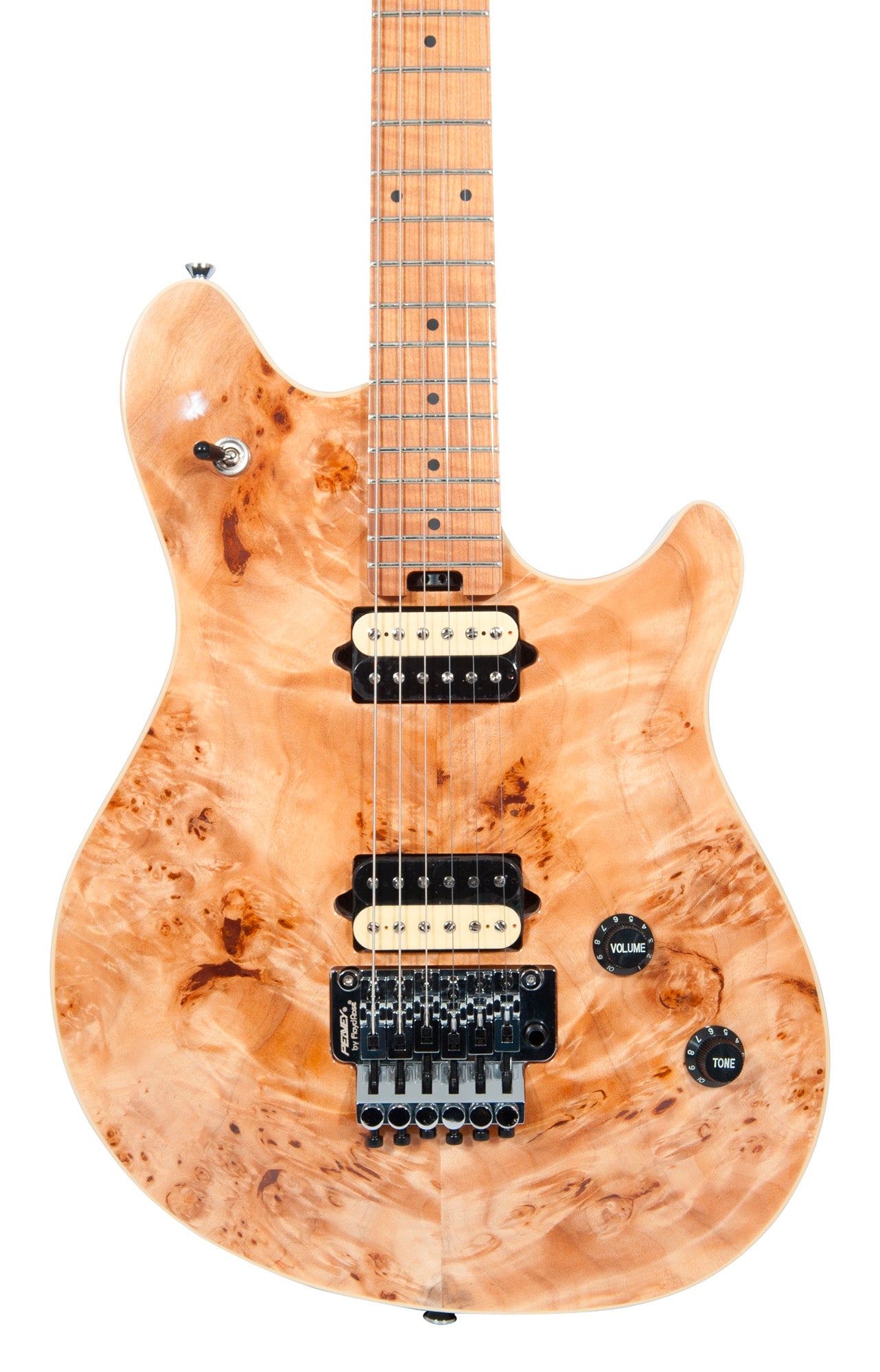 HP2 Poplar Burl, corps tilleul/érable flammé, manche érable flammé, Floyd ss licence, 2 micros Humbucker, finition Naturel