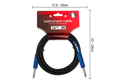 Câble instrument ENTRY Jack/Jack, 3 mètres, noir et bleu