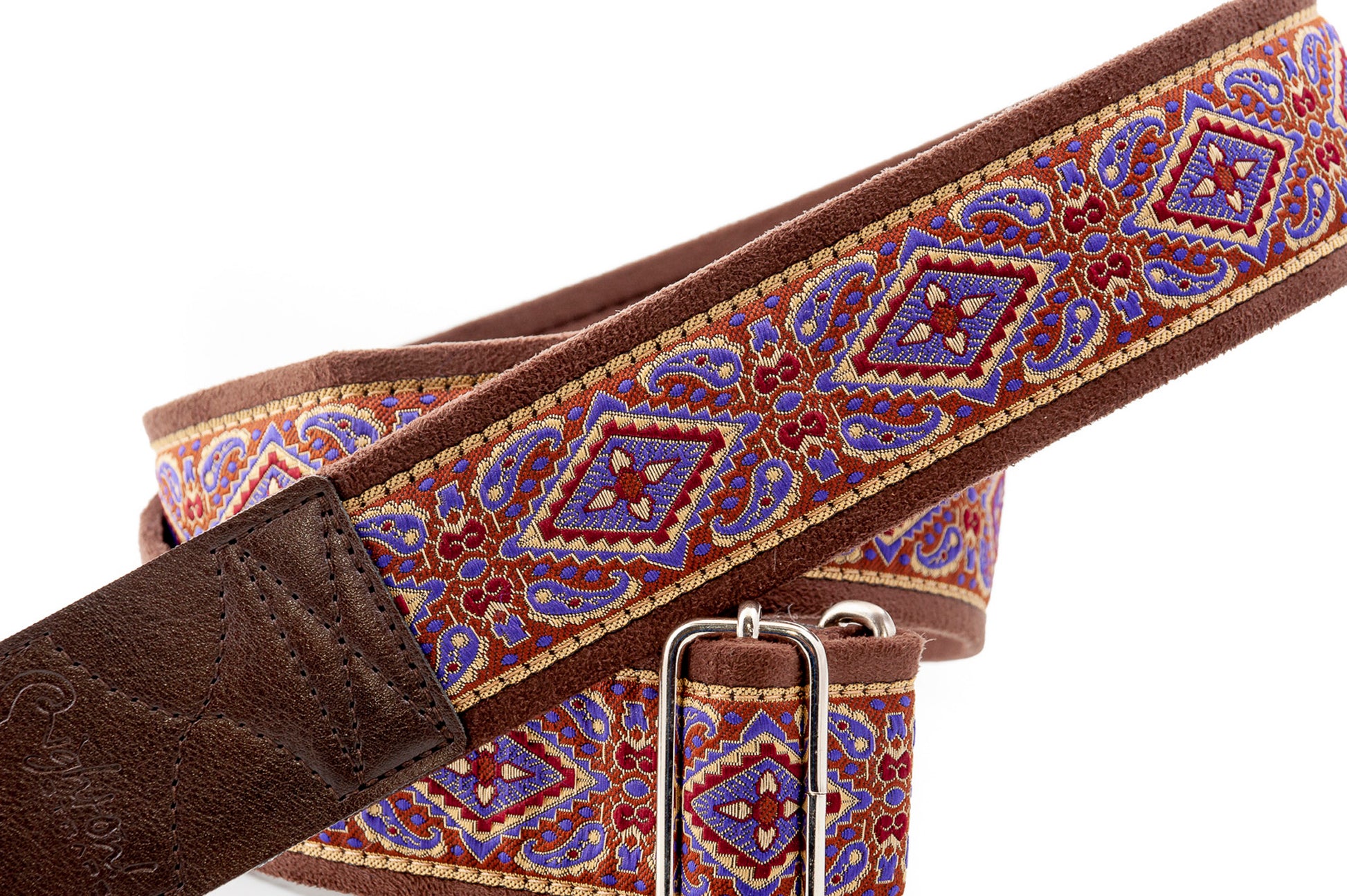 Courroie modèle MONTEREY, extérieur tissu, largeur 5 cm, longueur 90 à 150 cm, violet