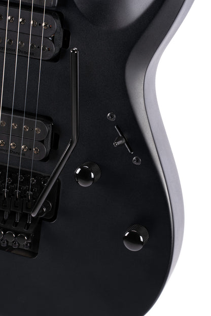 X500 Menace, corps acajou, table érable massif, manche collé 7 pièces, touche ébène, vibrato Floyd Rose, micros Seymour, noir