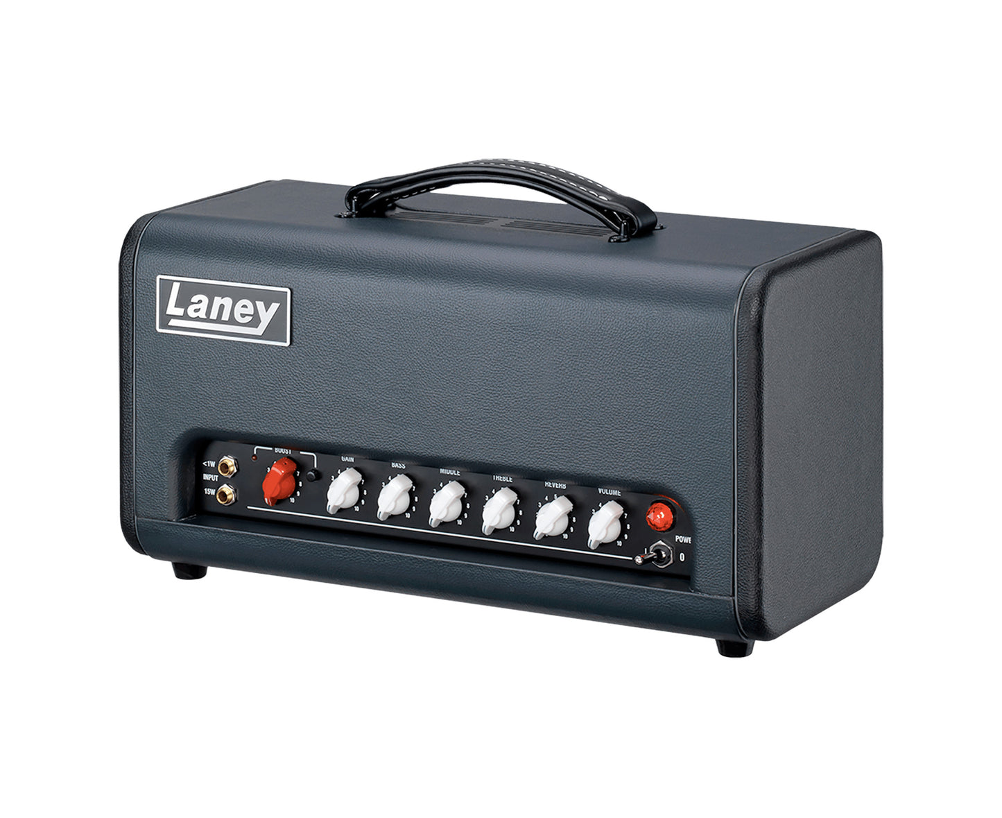 Tête à lampes CUB-SUPERTOP, 15W & <1W, 3 lampes préampli 12AX7, 2 lampes de puissance EL84 (Class AB), réverb, gris et noir