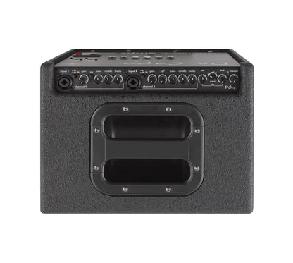 DA CAPO 75, 2 canaux, 75W, HP 8" double cône, EQ 3 bandes par canal, 2 entrées combinées XLR/Jack, effets numériques, noir