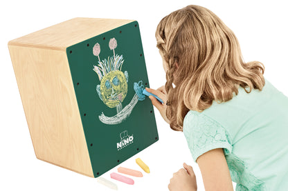 CAJON NINO"TABLEAU NOIR" VERT + CRAIES, BOULEAU, SNARE