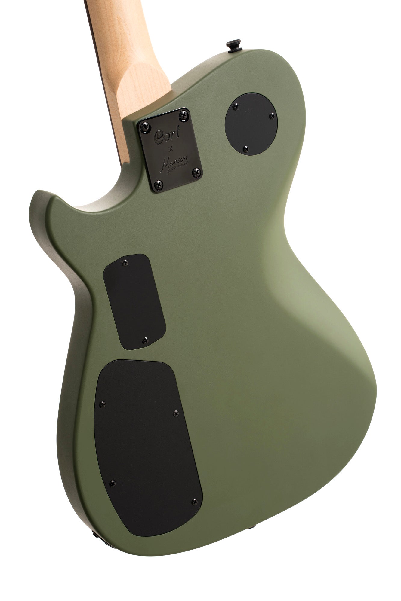 MBM-2H-B-SUS, signature Matt Bellamy, corps tilleul, manche érable, micros Manson & Sustainiac,"Kill" bouton, vert olive satiné