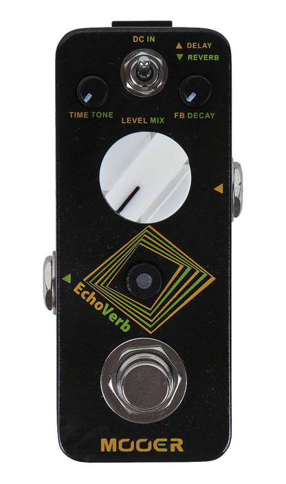 Pédale ECHOVERB, délai numérique et réverb avec fonction tap tempo, boîtier métal, true bypass, noir