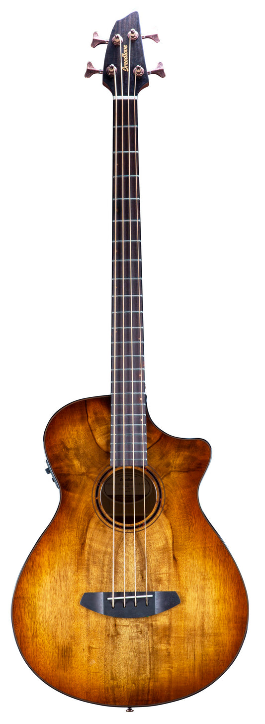 PURSUIT EXOTIC S CONCERTO BASSE AMBER CE, table myrtlewood massif, f/e myrtlewood, diapason 34", EQ Fishman Presys I, amber