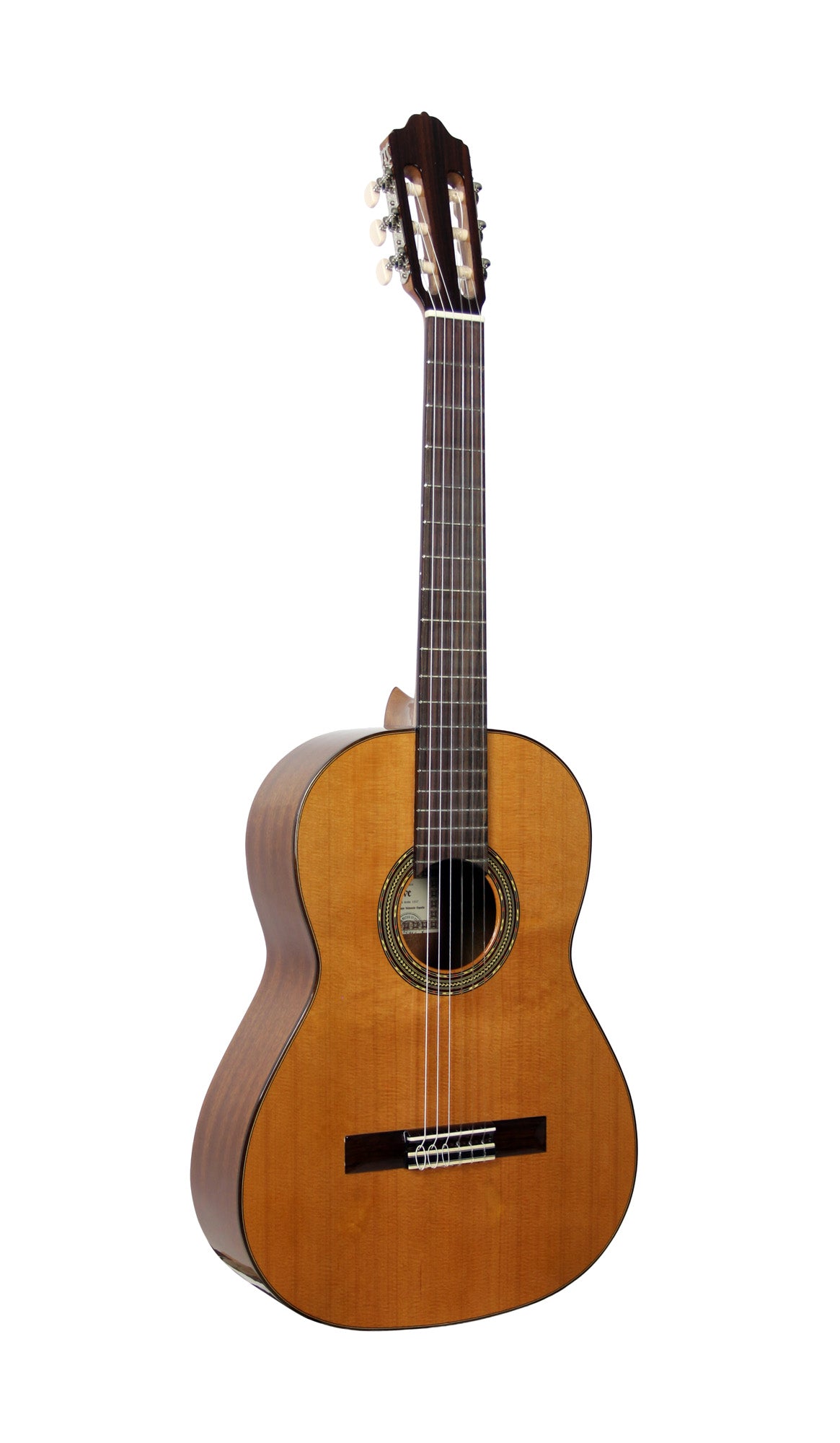 4ST, table cèdre massif, fond & éclisses acajou, manche acajou, touche palissandre, cordes Savarez Corum, naturel brillant