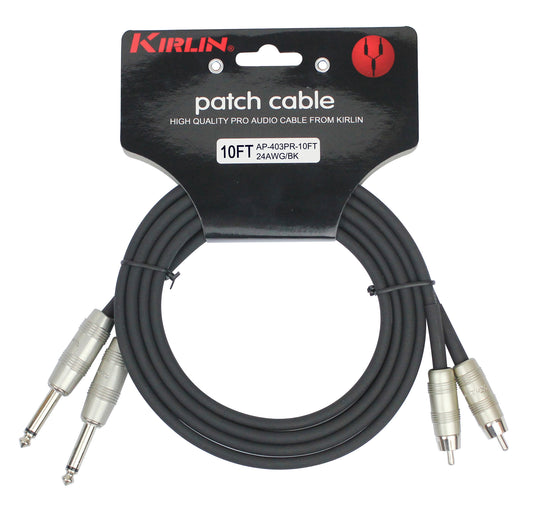 Câble patch MEDIUM 2x RCA/2x Jack mono, 3 mètres, noir