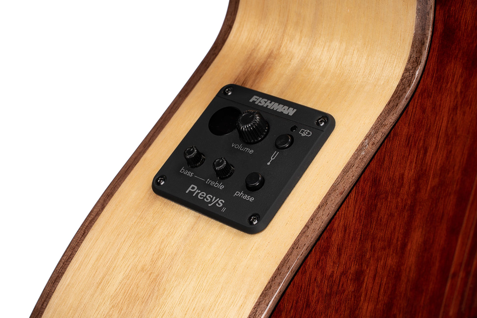 SFX-MY, myrtlewood massif torrefié, fond & éclisses myrtlewood, touche ovangkol, EQ Fishman Presys II, brun brillant