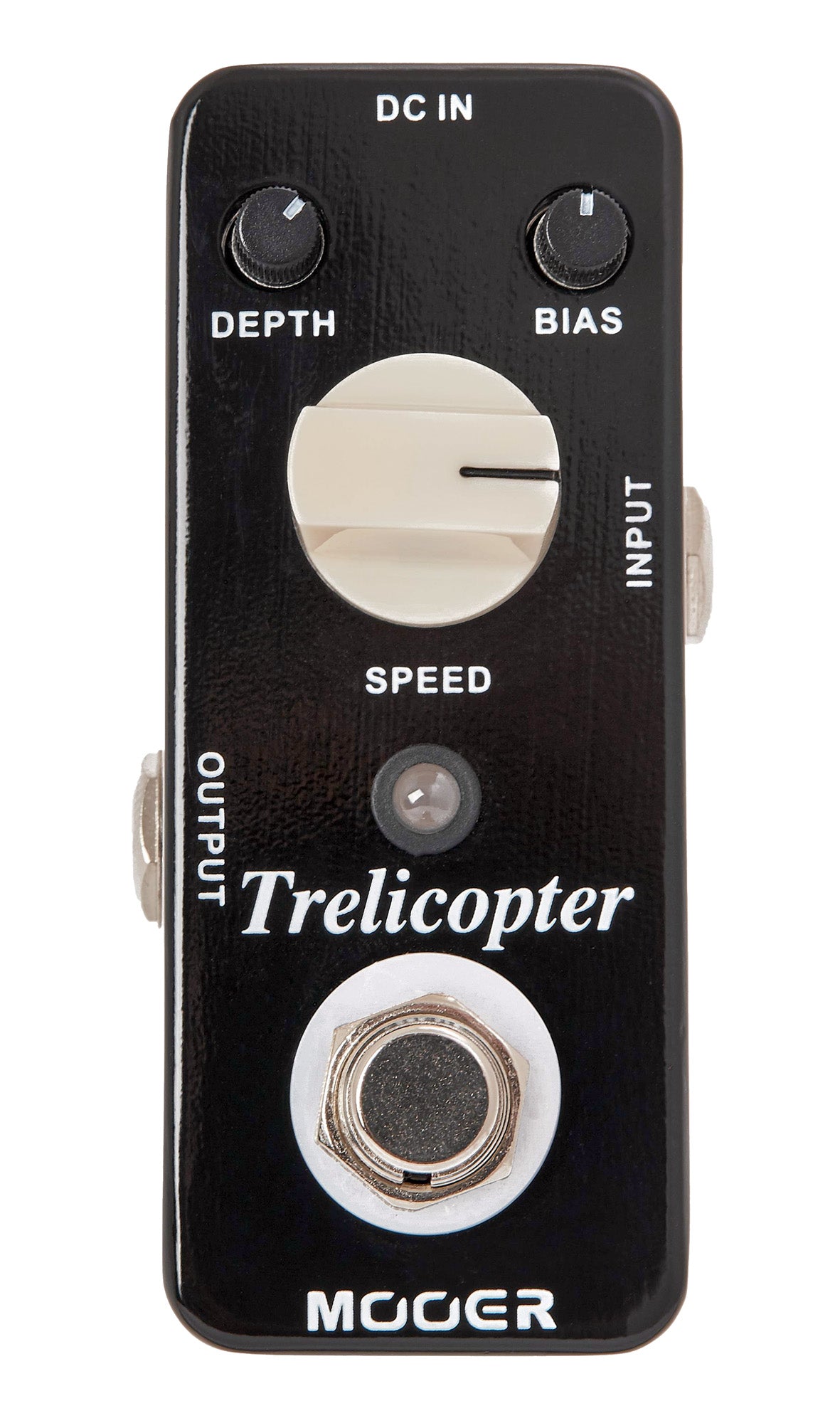 Pédale TRELICOPTER, trémolo optique classique, boîtier métal, true bypass, noir