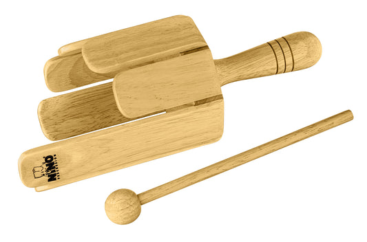 Stirring drum NINO en bois avec poignée et mailloche