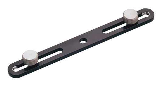 Fixation pour 2 micros, noir, longueur 20 cm barre qui se visse sur un pied de micro avec