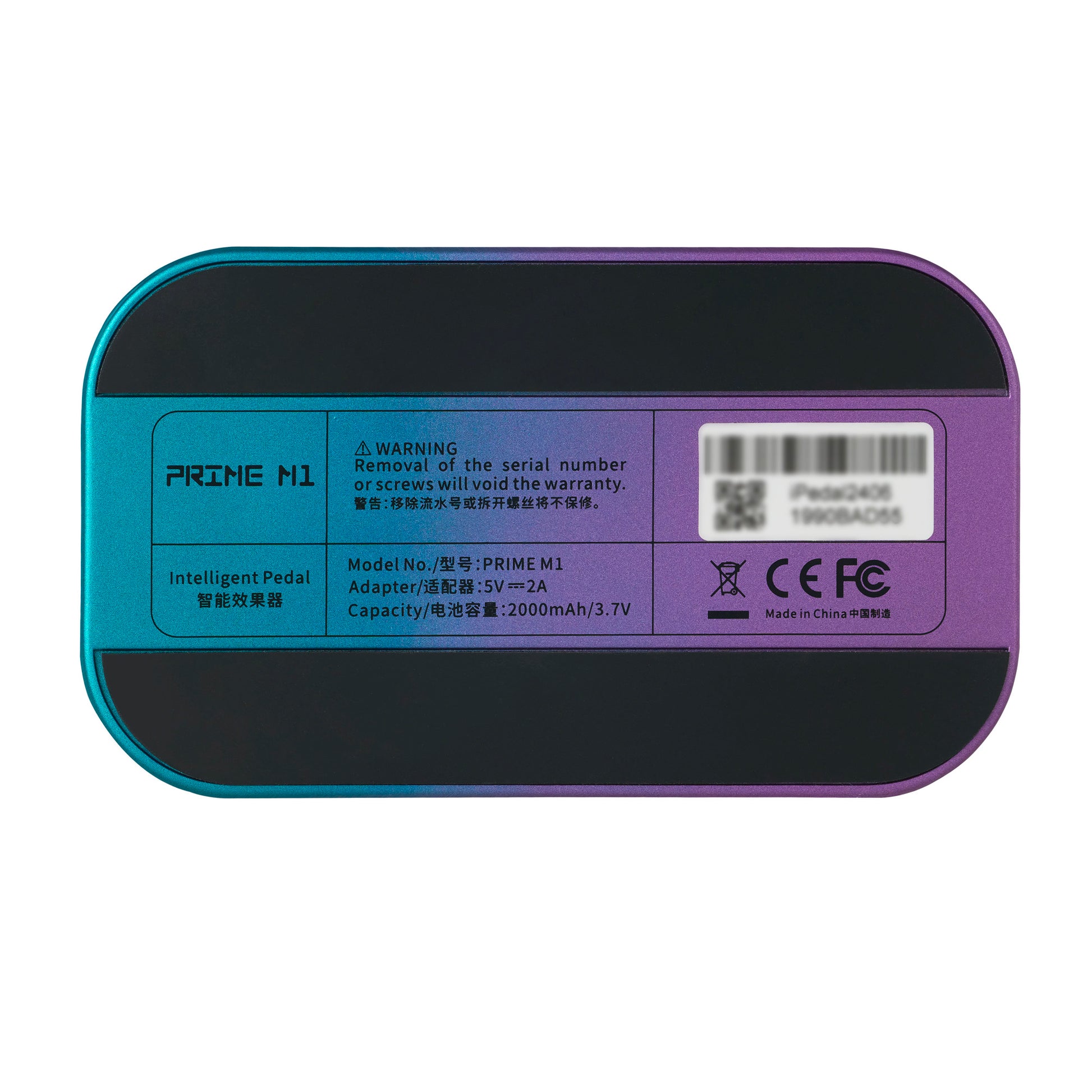 Multi-effets Prime M1, 128 effets, 21 simulations d'ampli, accordeur, boîtes à rythmes, looper, bluetooth, bleu violet pailleté
