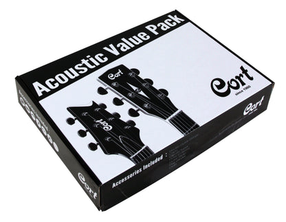 Kit accessoires guitare acoustique: jeu de cordes, capodastre, courroie, enrouleur de cordes, médiators, chiffon doux, accordeur