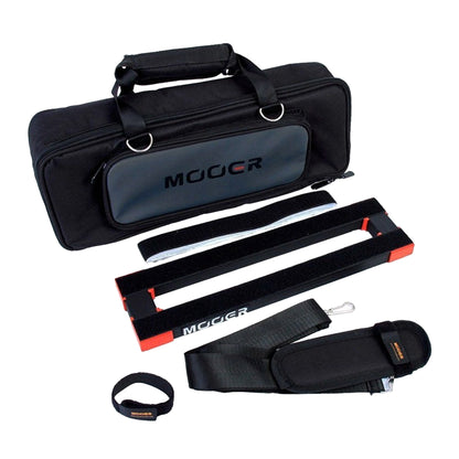 Pedalboard STOMPLATE MINI PB-05, dimensions: 35.5 x 10 x 3 cm, livré avec housse rembourrée et bandes Velcro, noir