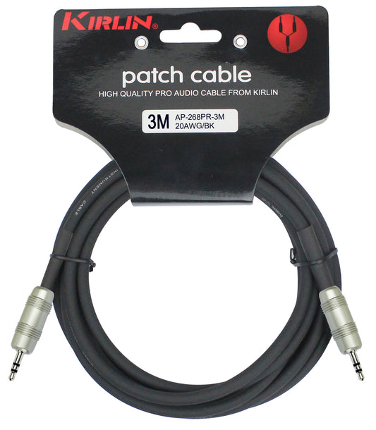 Câble patch ENTRY Mini Jack stéréo/ Mini Jack stéréo, 3 mètres, noir