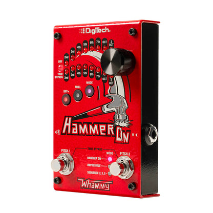 Pédale HammerOn, pitch-shifter instantané 4 octaves, 3 modes d'effets (HammerOn, Impossible, Sequence), alimentation, rouge