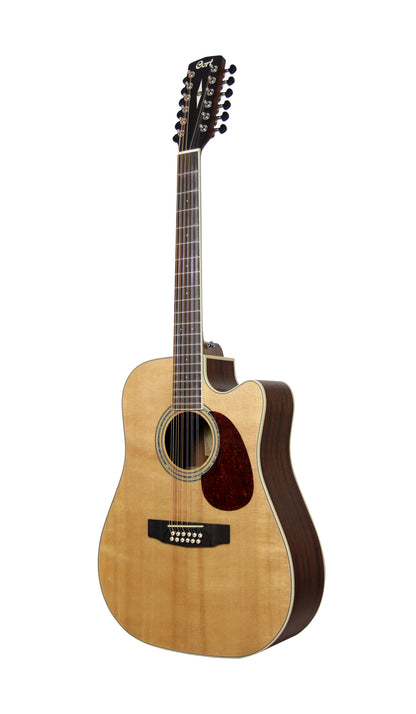 MR710F-12, table épicéa massif, f/e acajou, manche acajou, touche ovangkol, EQ Fishman Presys, 12 cordes, naturel satiné