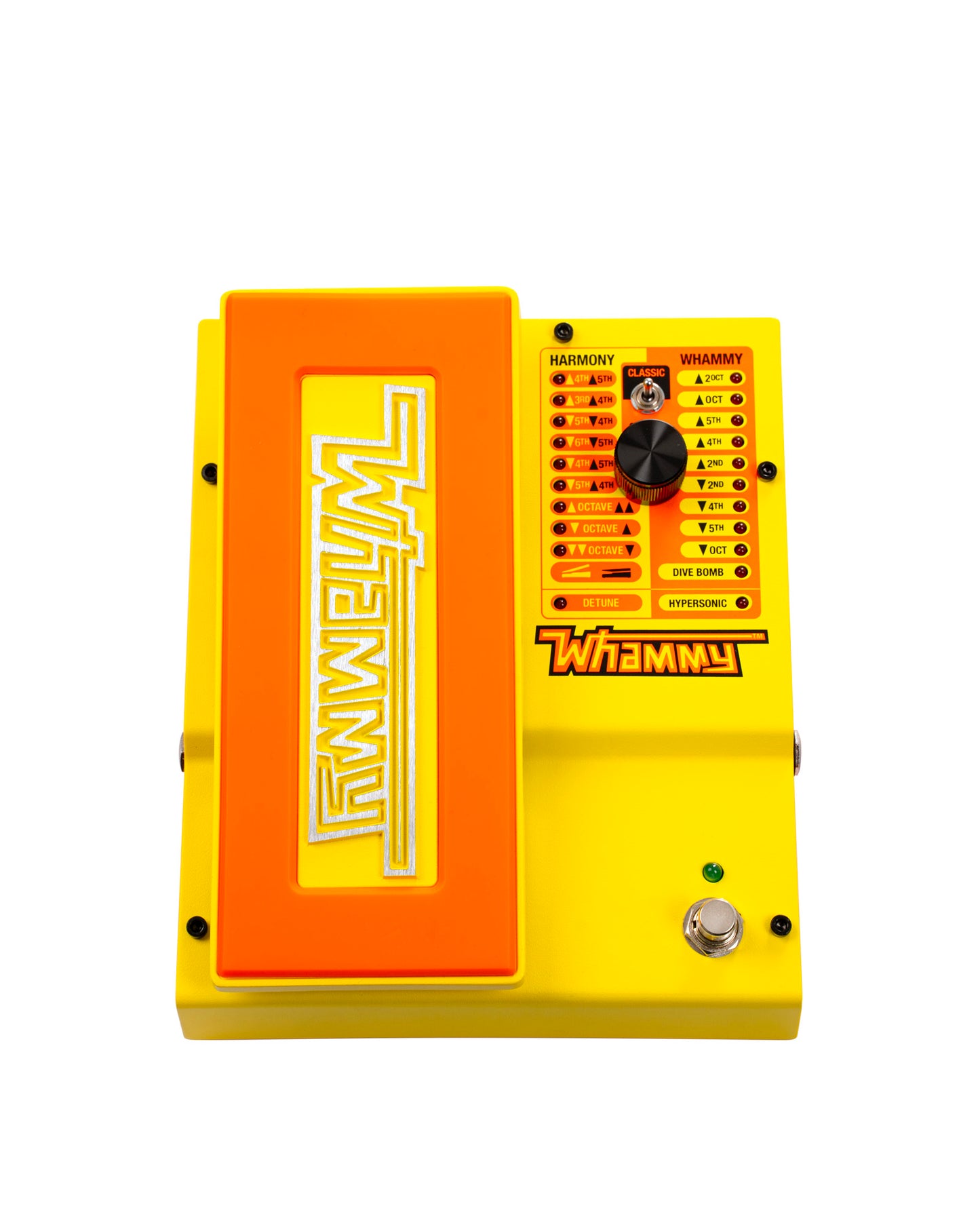 Pédale WHAMMY-MNEON, harmoniseur pour guitare et basse, version signature MonoNeon, mode Hypersonic, jaune et orange néon