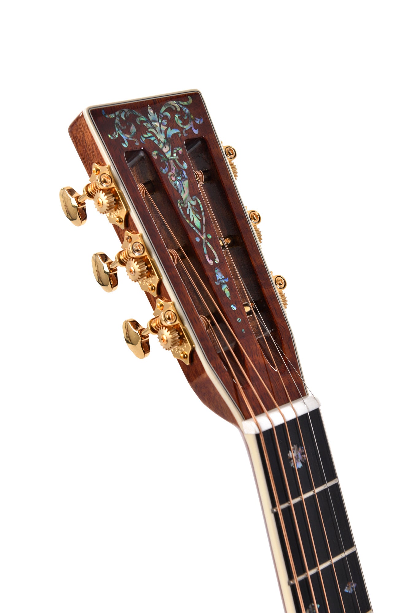 Modèle 00K2-42S, édition spéciale, Forme 00, table Koa flammé massif, f/e Koa flammé, tête ajourée, soft case, nat. brillant