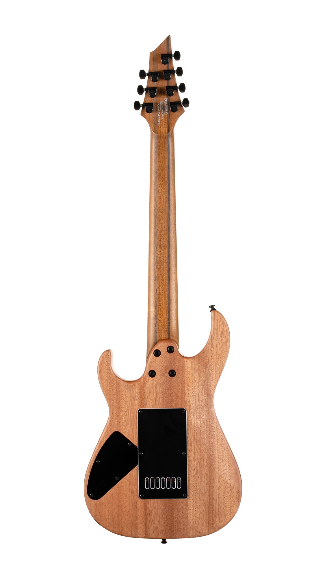 KX707EV, corps acajou, table frêne, touche ébène, chevalet Evertune, micros Seymour Duncan Sentient & Nazgûl, housse