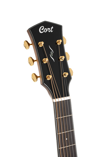 GOLD-DC6, forme Dreadnought pan coupé, table épicéa Sitka massif torréfié, f/e acajou massif, EQ Fishman Flex Blend, naturel