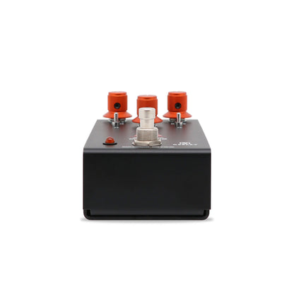 Pédale ANGRY ORANGE, fuzz et distorsion basée sur deux pédales légendaires, 100% analogique, noir et orange