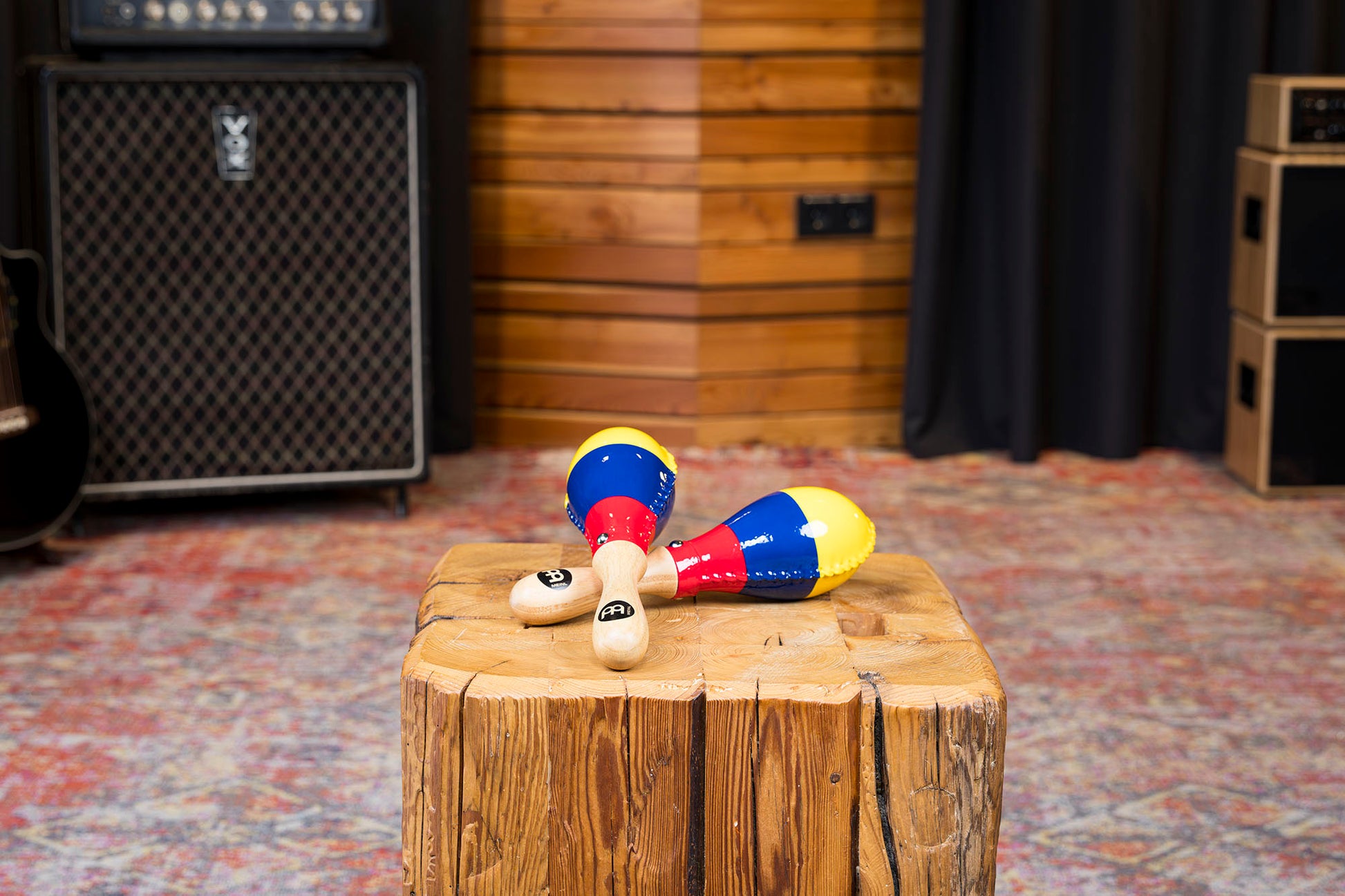 MARACAS MEINL PEAU ANIMALE MODELE STANDARD DRAPEAU COLOMBIEN