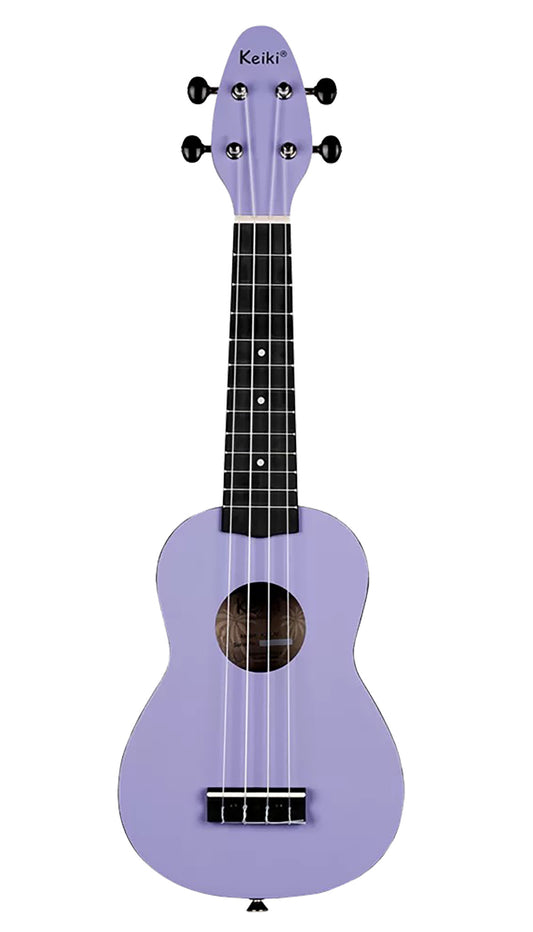 K2-LAF, pack ukulélé Soprano, table agathis, corps ABS galbé, manche okoumé, 12 frettes, accessoires, lavender field satiné