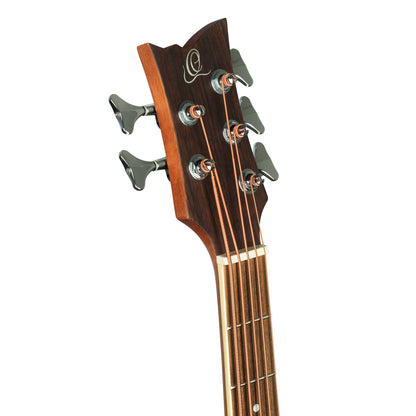 D7CE-5, basse 5 cordes, pan coupé, EQ Ortega MagusPro, table épicéa, f/e acajou, manche acajou, naturel satiné