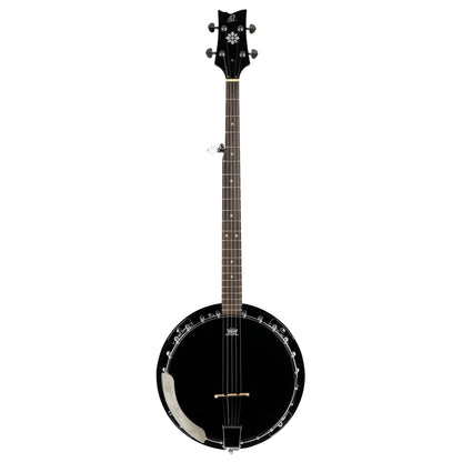 OBJ250, banjo 5 cordes, 24 tirants, cercle acajou, manche acajou, résonateur acajou, housse, noir satiné