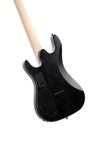 KX300, corps acajou, table érable figuré, manche vissé érable, touche jatoba, micros EMG RetroActive, raw burst pores ouverts