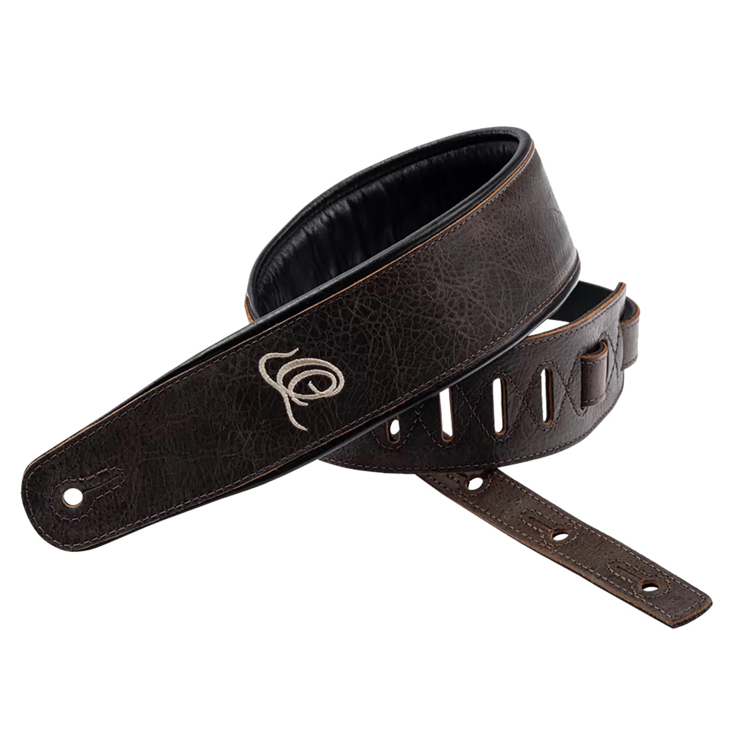 OSCL-6, courroie guitare, série Classic, face cuir, dos PVC (vegan), largeur 7 cm, longueur 145 cm, vintage bronze