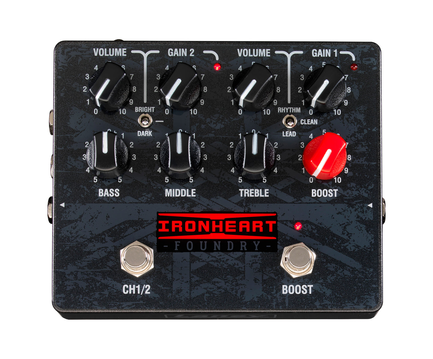 Ampli IRF-LOUDPEDAL 60W, 2 canaux, égalisation passive 3 bandes, switch Boost, sortie DI, avec alimentation 24V, noir