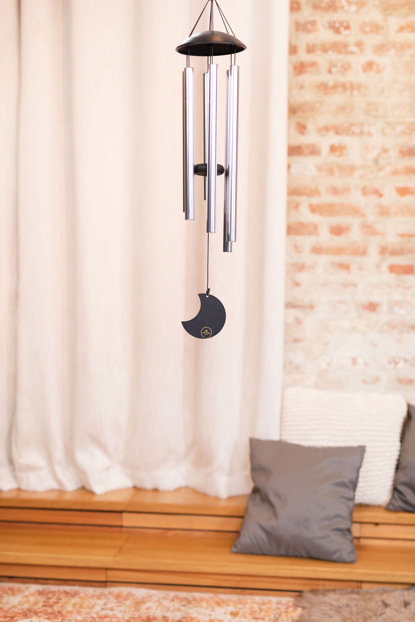 CHIMES SONIC ENERGY MOON 32", ARGENT