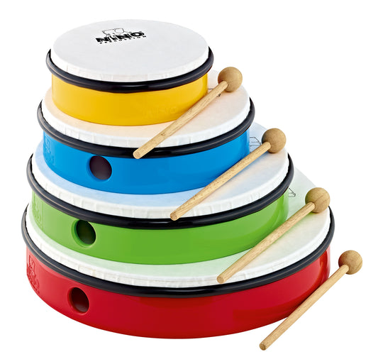 SET 4 TAMBOURINS 6-8-12-12" NINO + HOUSSE, ABS