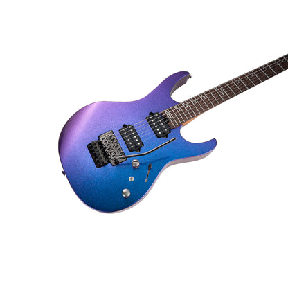 MOOER MMT100, corps aulne américain, manche érable torréfié, touche palissandre, aurora purple, avec housse