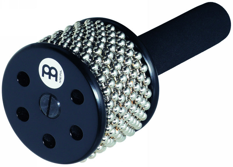 Calebasse Turbo petit modèle, chaînettes en acier, cylindre en inox, poignée PVC, noir