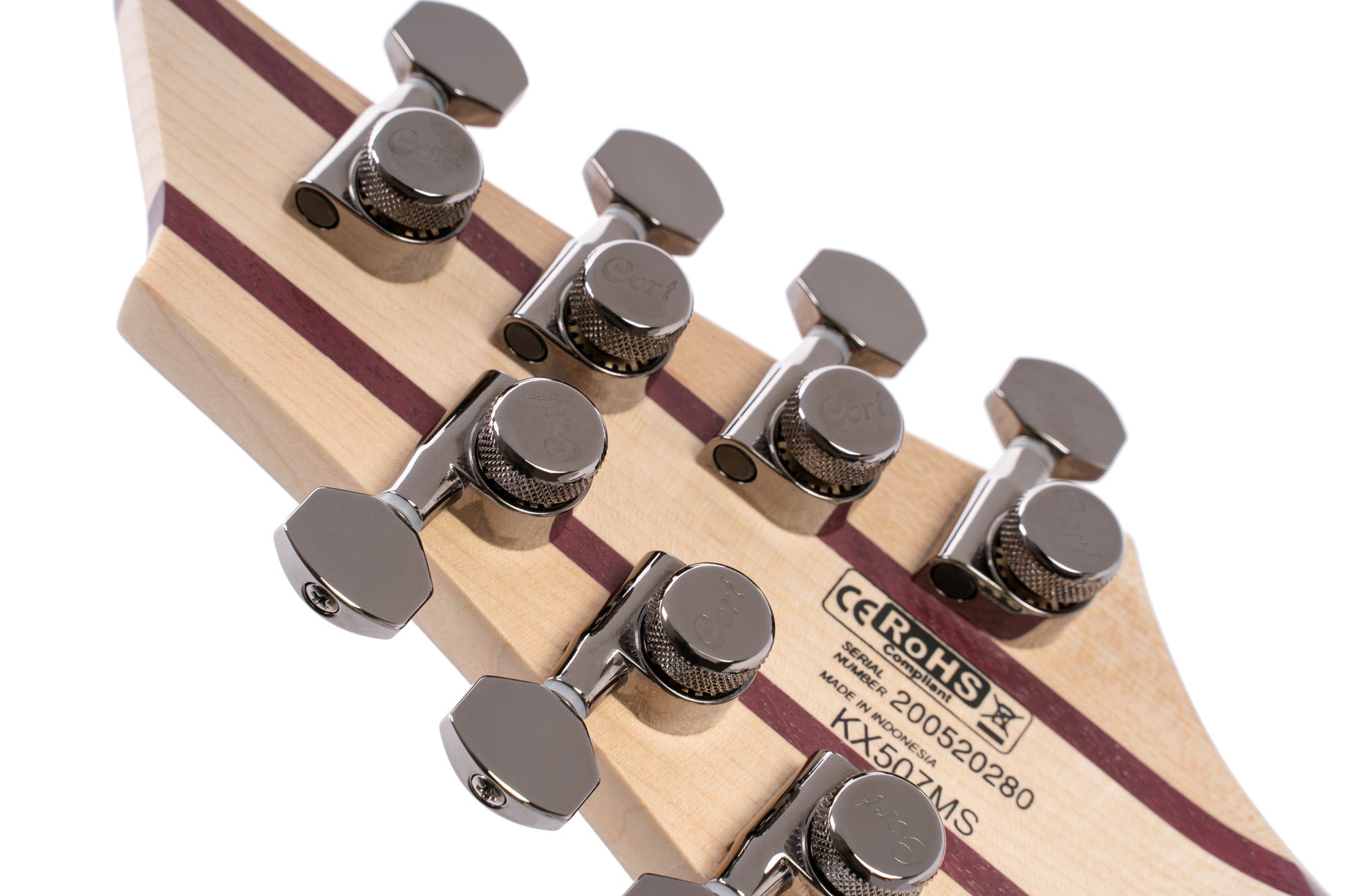 KX507MS, modèle 7 cordes, corps acajou, table peuplier figuré, touche ébène, micros Fishman Fluence, star dust black