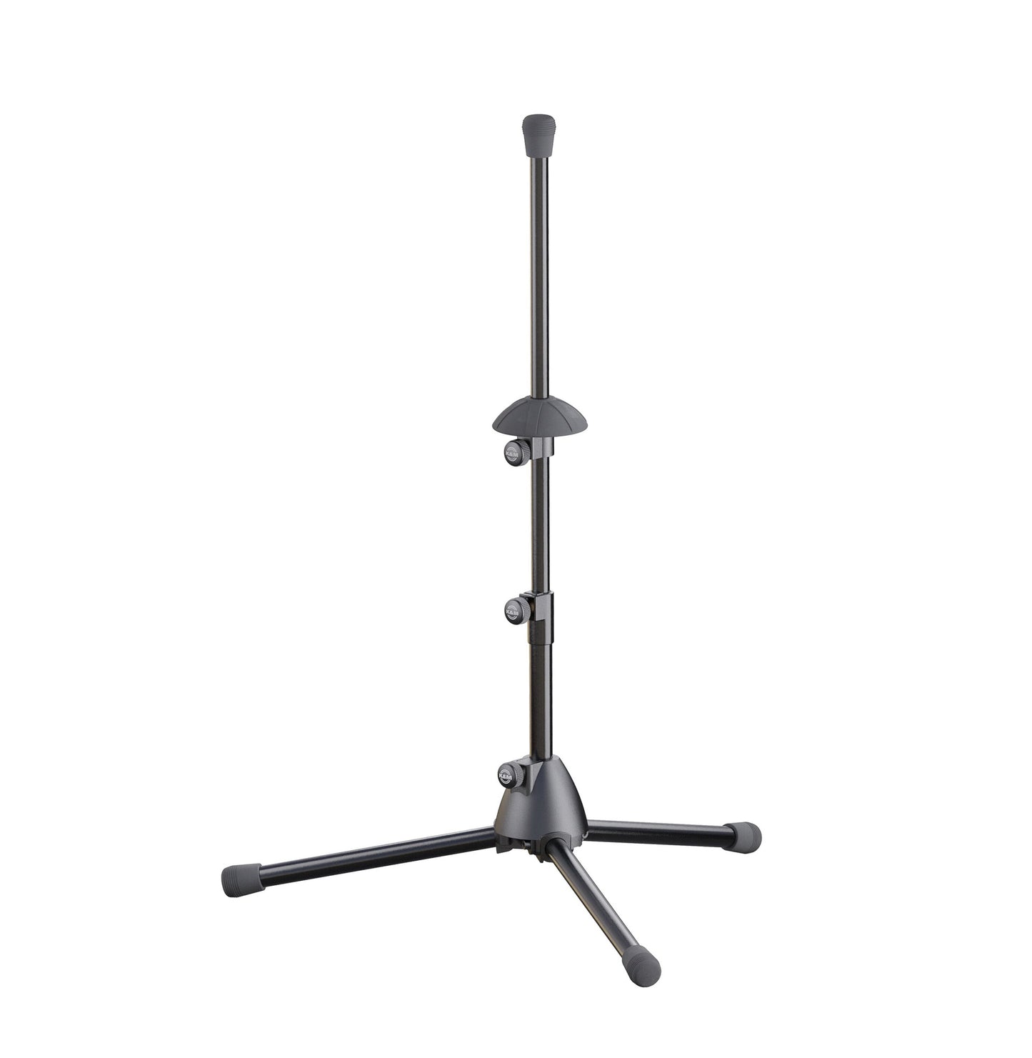 Support haut de trompette basse et bugle basse K&M 15239, sur pied.
