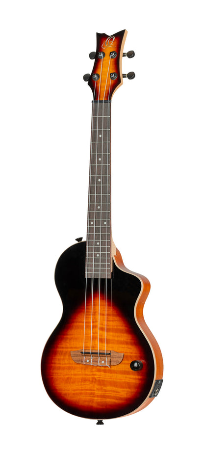 NEO-U-TGB, modèle Ténor, pan coupé, EQ MagusExpress, table érable flammé, corps okoumé, manche érable, housse, tobacco burst