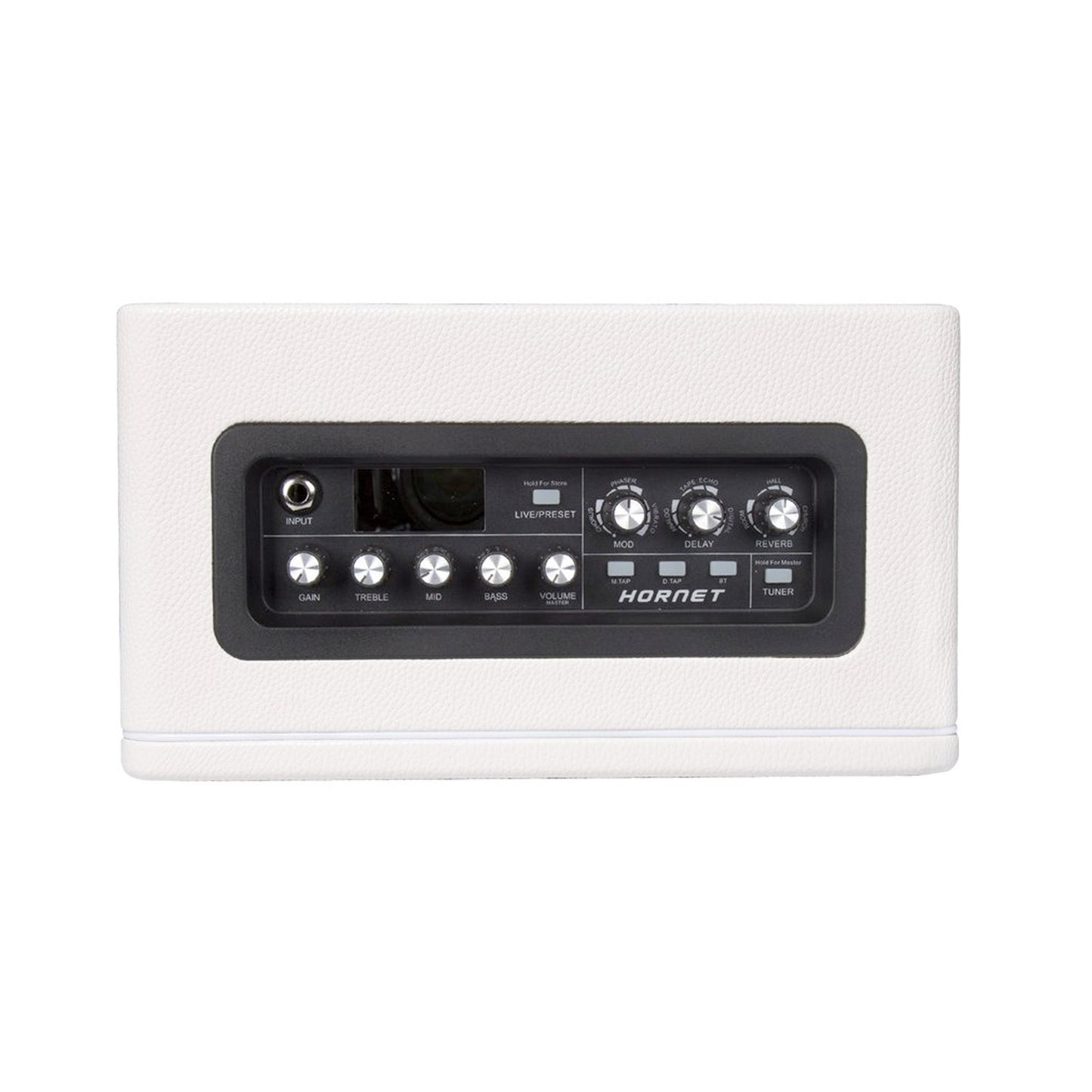 Ampli HORNET WHITE, 15W, HP 6.5", 9 modélisations d'amplis haute-qualité, effets Modulation/Délai/Réverb, blanc