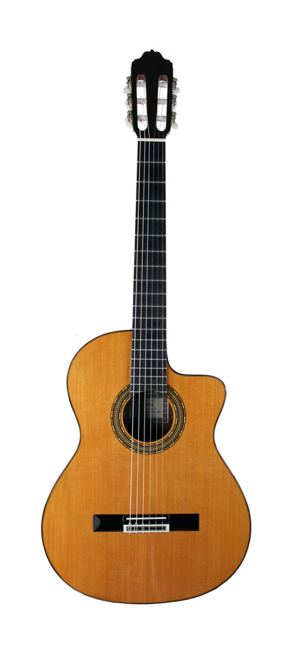 4STCE, pan coupé, table cèdre massif, fond & éclisses acajou, sillet de tête 48 mm, EQ Fishman Sonitone, naturel brillant