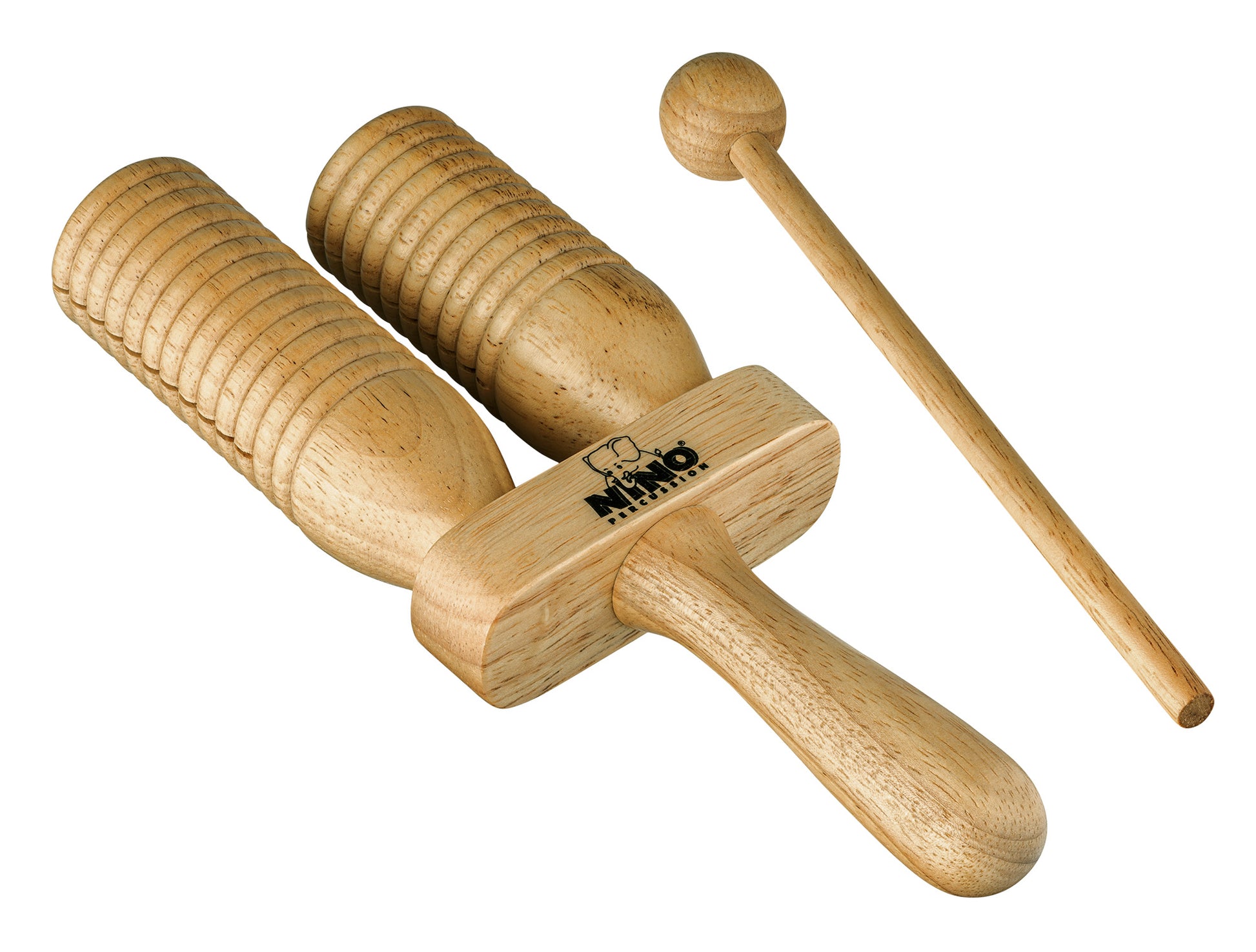 Percussion bois A-Go-Go effet Güiro NINO, 2 rangées, mailloche bois incluse, 3 ans et +