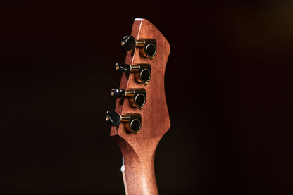 RUWN, modèle Concert, table noyer, fond & éclisses noyer, housse deluxe